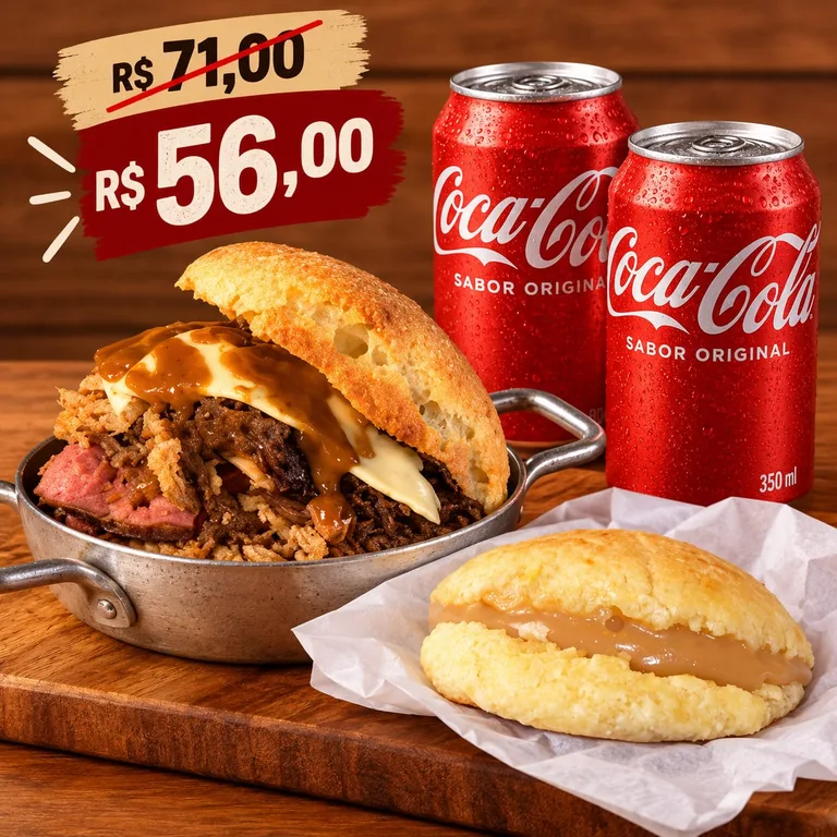 COMBO GIGANTE DA SERRA + SABOR DOCE + DOIS REFRIS
