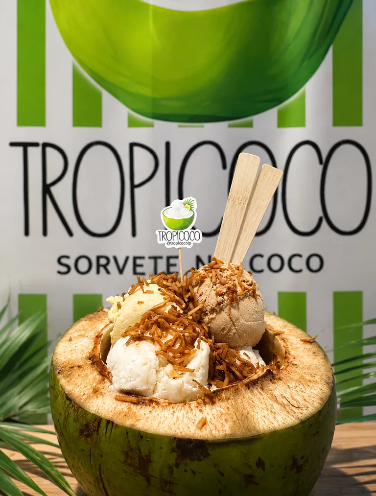 Sorvete no coco